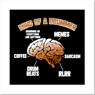 Drummers Mind Of A Drummer Music Band Drum Player Posters and Art